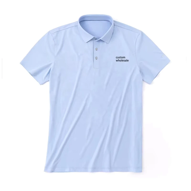Customized-Logo-Summer-Breathable-Solid-Color-Comfortable-Classic-Style-Leisure-Regular-Fit-Cotton-Short-Sleeve-Mens-Polo-Shirt