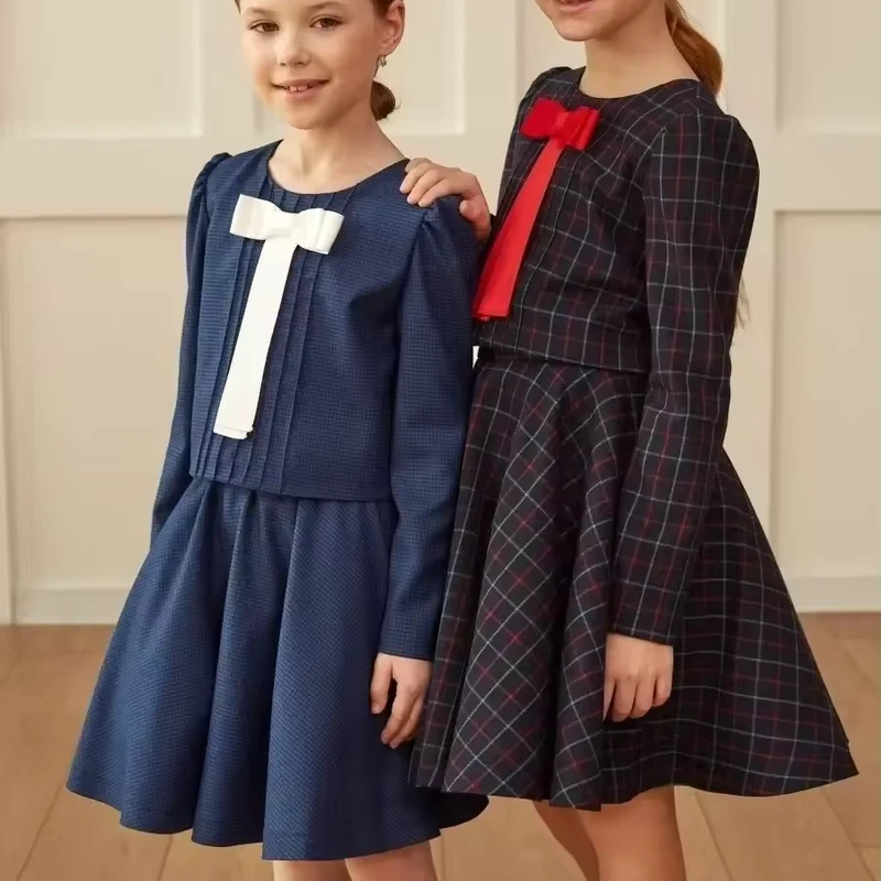 Customized-Retro-Student-School-Uniform-Pullover-Bow-Dress-Girls-Ruffled-School-Uniform-for-Teen-Girls