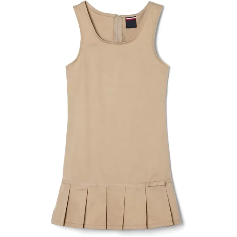Customized-School-Girls-Pleated-Hem-Jumper-With-Ribbon-School-Uniform-Pinafore