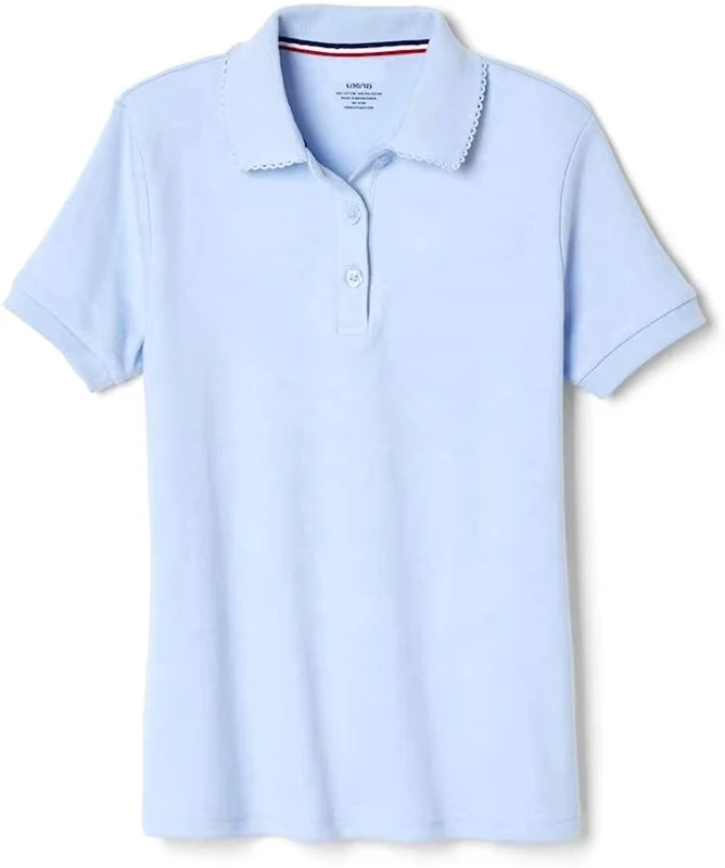 Customized-School-Girls-Plus-Size-Uniform-Short-Sleeve-Polo-with-Picot-Collar-Standard-and-Plus