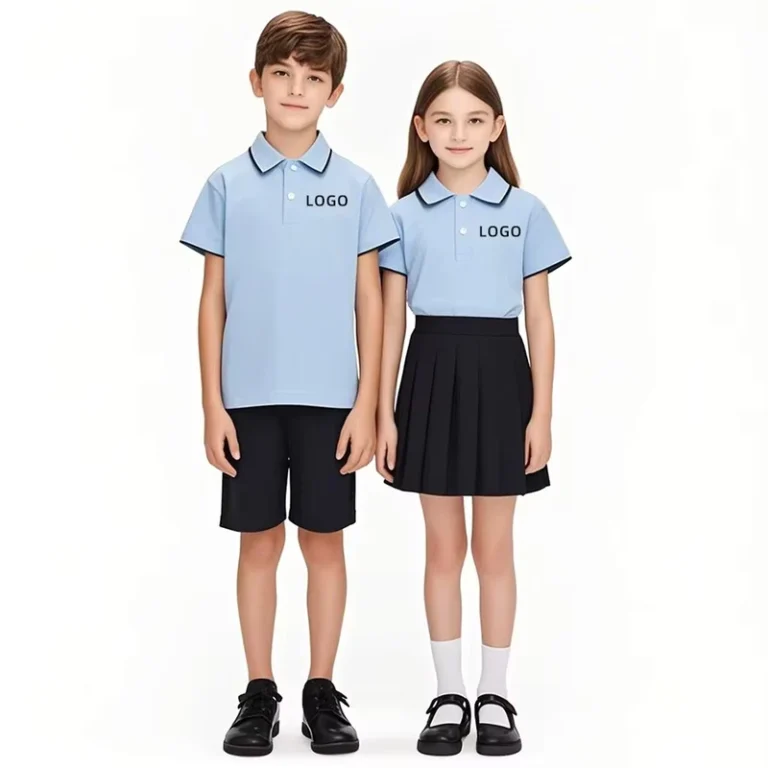 Customized-Summer-Short-Sleeved-School-Uniform-2-Piece-POLO-Shirt-Shorts-Skirt-Sports-Student-for-Boys-and-Girls