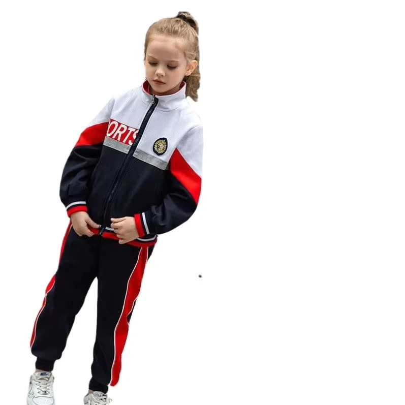 Customized-Unique-Primary-School-Sports-Suit-Autumn-and-Winter-Childrens-Letter-Zipper-Shirt-School-Uniforms