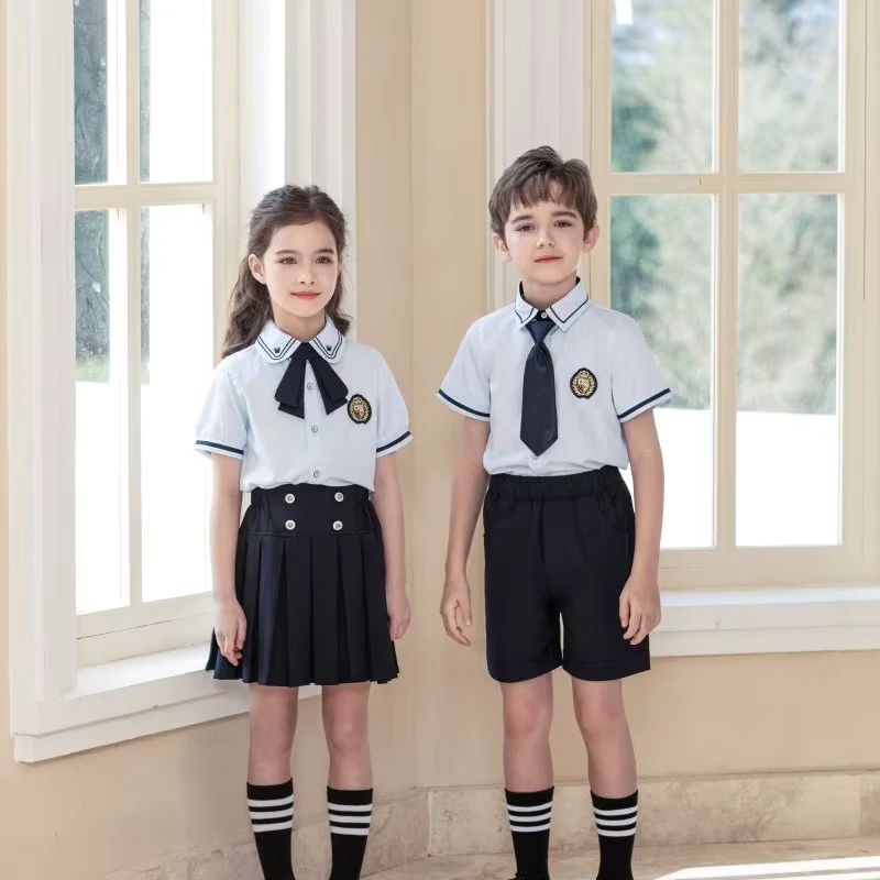 Customized-White-Short-Sleeved-School-Uniform-Shirt-for-Primary-Summer-Childrens-Wear-African-School-Uniforms