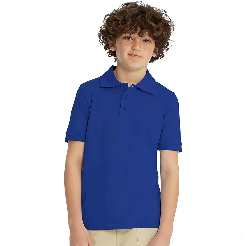 Customized-White-Short-Sleeved-for-Primary-Summer-Childrens-Wear-School-Uniforms-Short-Sleeve-T-Shirt-School-Polo