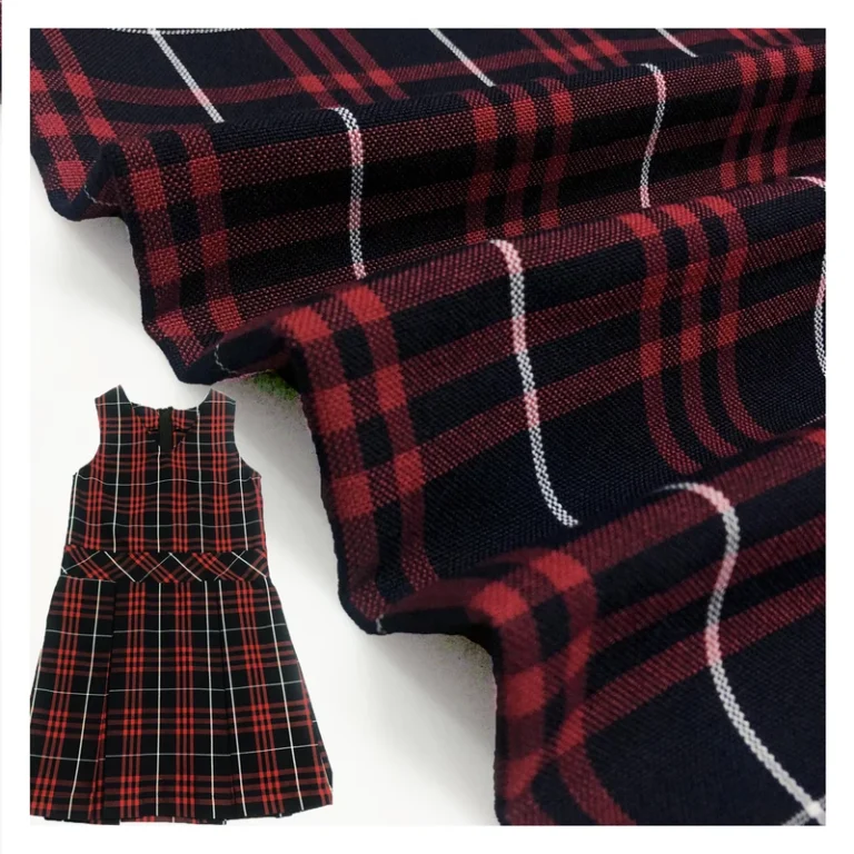 Customized-Yarn-Dyed-Checked-Dress-100-Polyester-Fabric-for-School-Uniform-Skirt