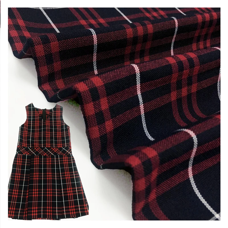 Customized-Yarn-Dyed-Checked-Dress-100-Polyester-Fabric-for-School-Uniform-Skirt