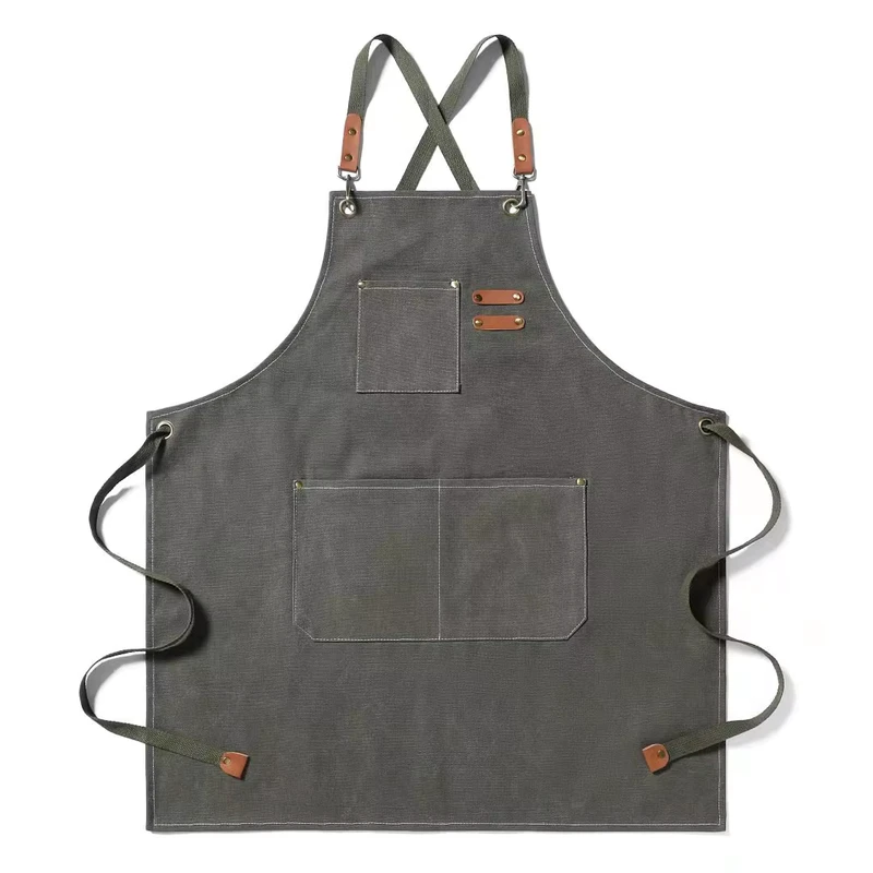 Customized-logo-Canvas-Apron-Waiter-Uniform-Unisex-Work-Uniform-Kitchen-Uniform-Cafe-Uniform-Restaurant-Uniform