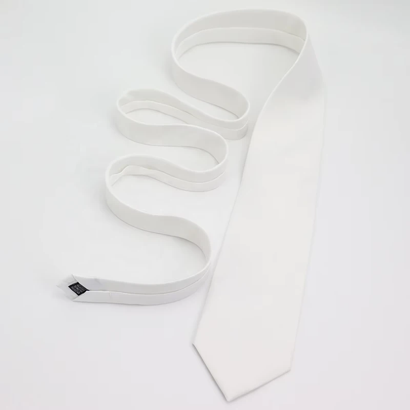 DIY-Manufacturer-Microfiber-Polyester-Woven-Custom-Necktie-Men-Blank-White-Solid-Satin-Sublimation-Tie-for-Men