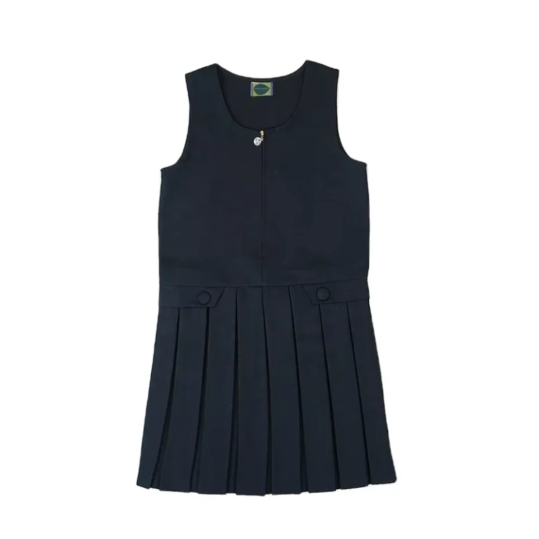 Design-Custom-Brand-Logo-Girls-Uniform-Solid-Jumper-School-Uniform-Sleeveless-Woven-Dress-Pinafore