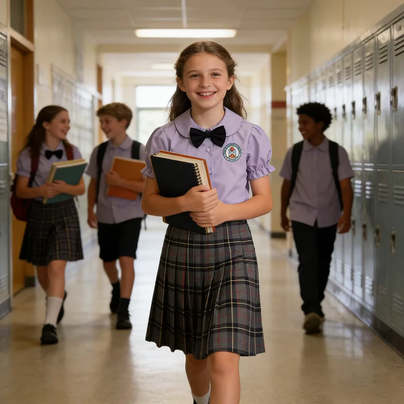 Design-and-Logo-Custom-Available-Purple-Blouse-Plaid-Skirt-Set-Plaid-Dress-Short-Sleeved-Skirt-School-Uniform-Set