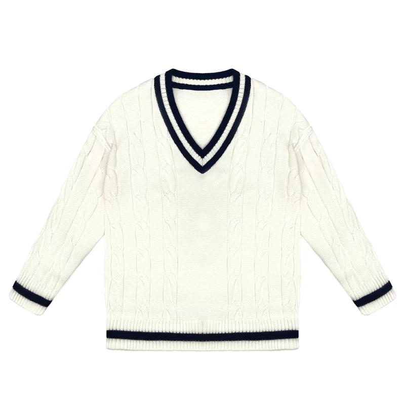 Designer-Custom-Knit-Preppy-Style-Children-Cable-Knit-V-neck-School-Uniform-Sweater