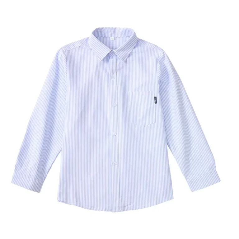 Direct-Factory-Sale-Long-Sleeve-School-Uniform-Shirt-Polyester-Cotton-Elementary-School-Students-Unisex-Children-Autumn-Summer