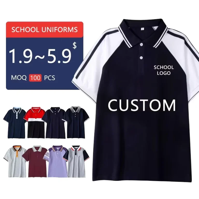 Direct-Sales-New-Arrival-School-Polo-Shirts-Sets-Manufacturers-Quality-Short-Sleeves-OEM-ODM-Printed-Uniform
