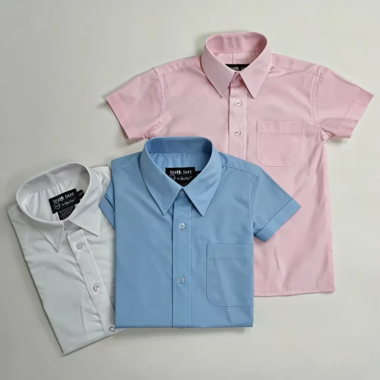 Durable-Short-Sleeve-School-Uniform-Shirt-for-Student-Children-Boys-Classic-White-Blue-Pink-Dress-Shirt