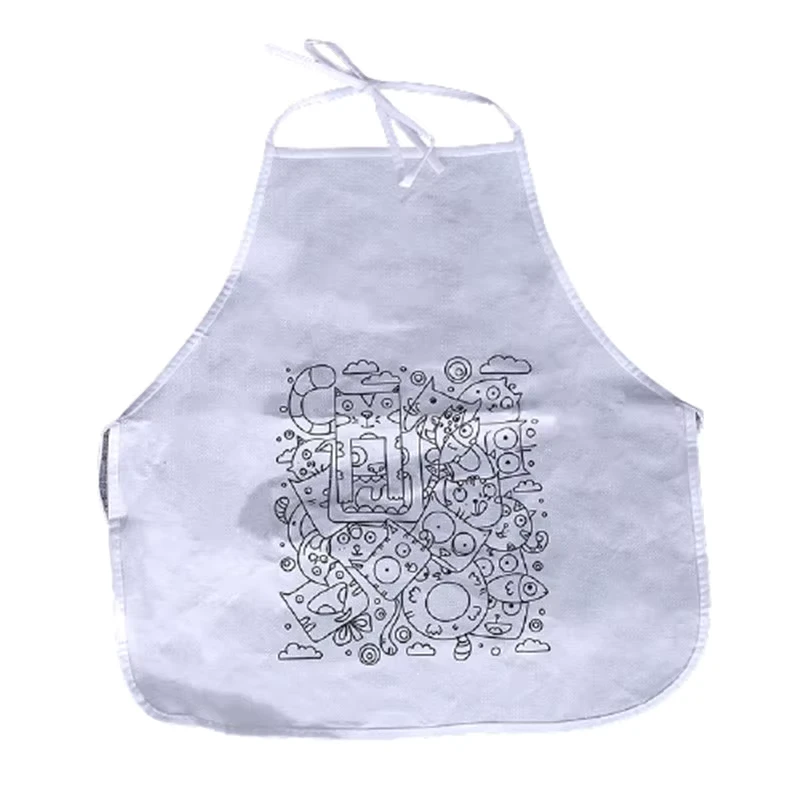 Eco-Friendly-Custom-Printing-School-Garden-Kids-Cartoon-Artist-Non-Woven-Line-Apron