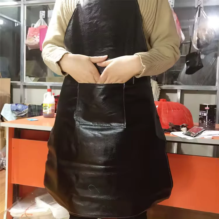 Eco-friendly-Soft-PE-Professional-Sleeveless-Leather-Apron-Comfortable-Full-Length-Durable-Waterproof-Oil-Proof