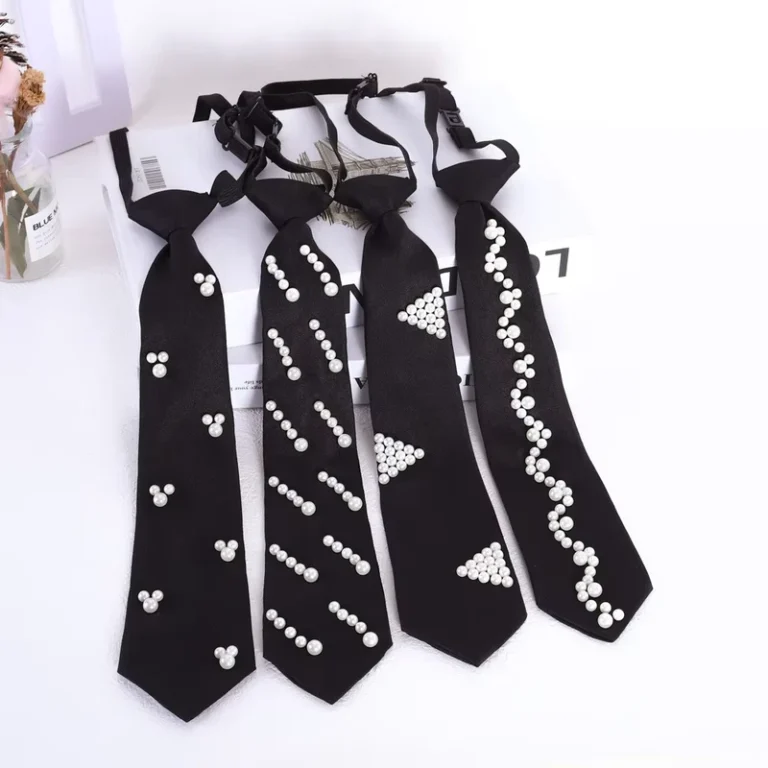 Elegant-Casual-Fashion-Pearl-Tie-Versatile-Tie-Womens-Shirt-Suit-Japanese-Style-Lazy-Free-College-Style-Tie