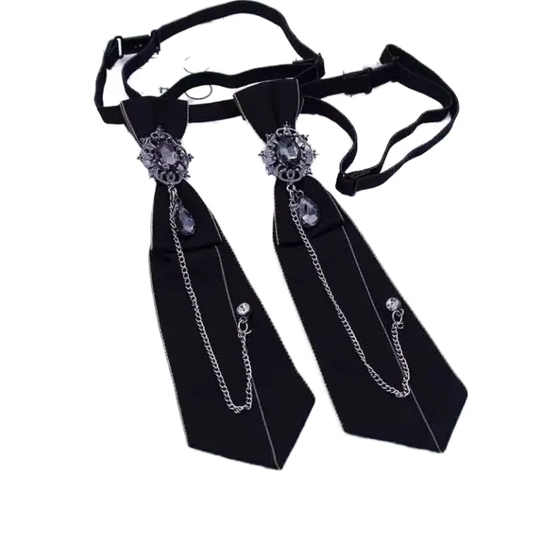 Elegant-Female-Student-Necktie-Diamond-Chain-Butterfly-Design-Fashionable-Cartoon-Tie-Accessories-for-Party