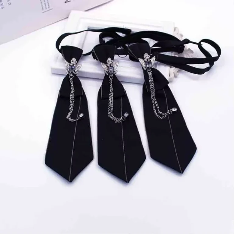 Elegant-Female-Student-Necktie-with-Diamond-Chain-and-Butterfly-Design-Fashionable-Cartoon-Tie-and-Accessories