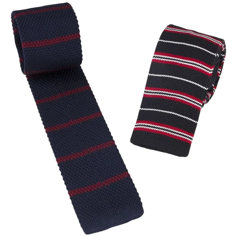 Elegant-Skinny-Slim-Stripe-Polyester-Custom-Knitted-Ties