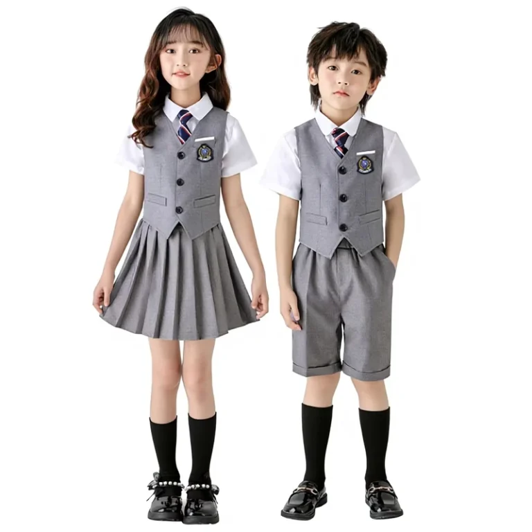 Elementary-School-Kindergarten-Uniform-Set-British-Style-Spring-Autumn-Graduation-Vest-Shorts-Polyester-Material-Childrens