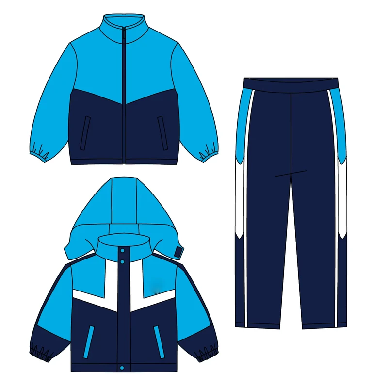 Elementary-and-Middle-School-Students-School-Uniforms-Autumn-and-Winter-Three-piece-Jackets-With-Velvet-in-Winter