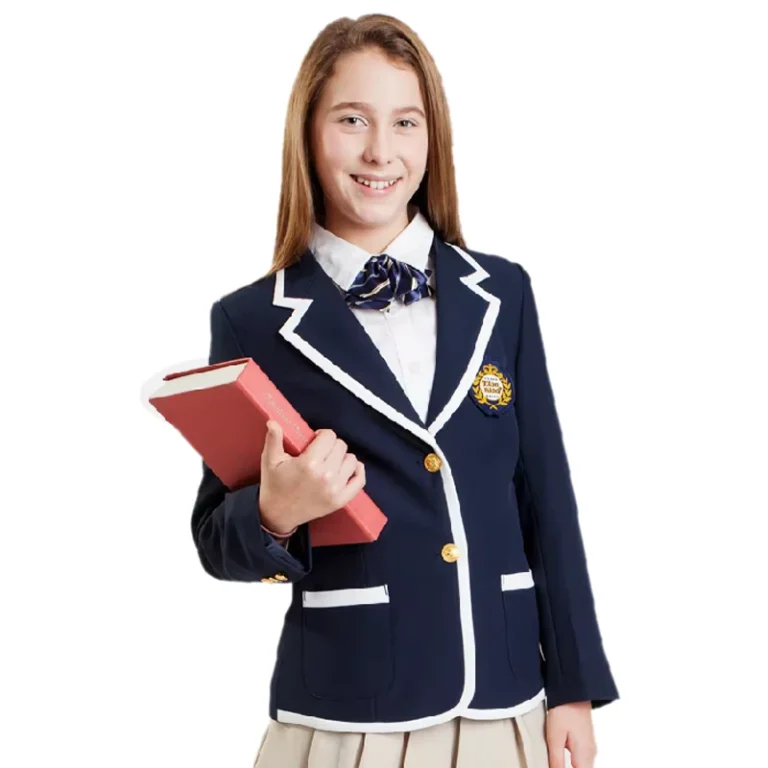 England-Style-Primary-School-Children-Winter-Girls-Navy-Blue-Custom-Design-Embroidered-Logo-100-Cotton-School-Uniforms-Blazer