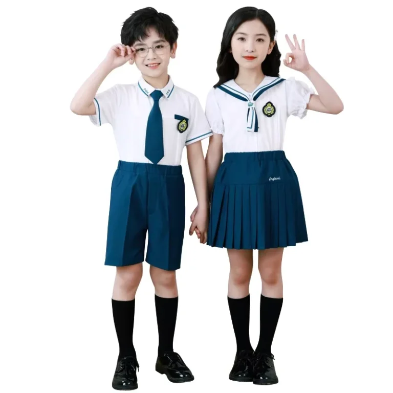 Europe-England-Boys-and-Girls-School-White-Shirt-Skirts-Shorts-Design-School-Uniforms-for-Children