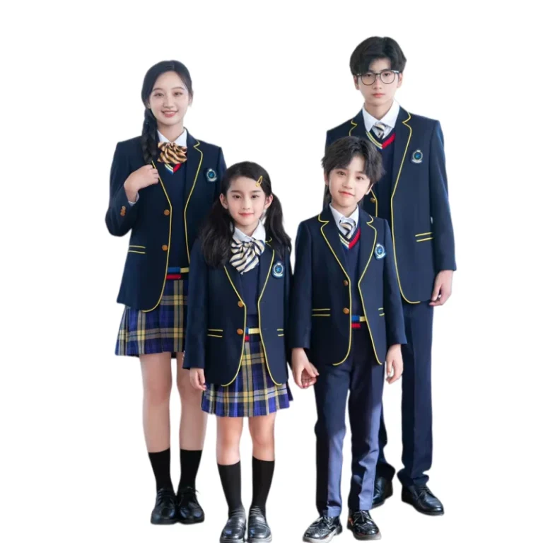 FUYI-Custom-Design-British-Style-Unisex-School-Shirt-Uniforms-Children-Summer-Woven-Polyester-Cotton-Green