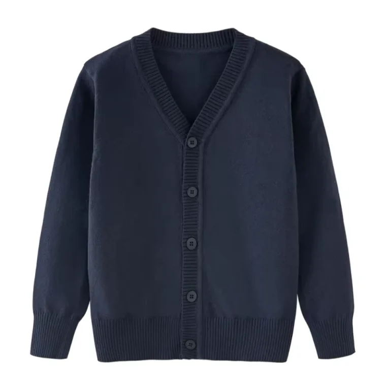 FUYI-Factory-Direct-Sales-Cotton-Childrens-Long-Sleeved-Cardigan-Large-Size-School-Uniform-Top-Knitted-Sweater