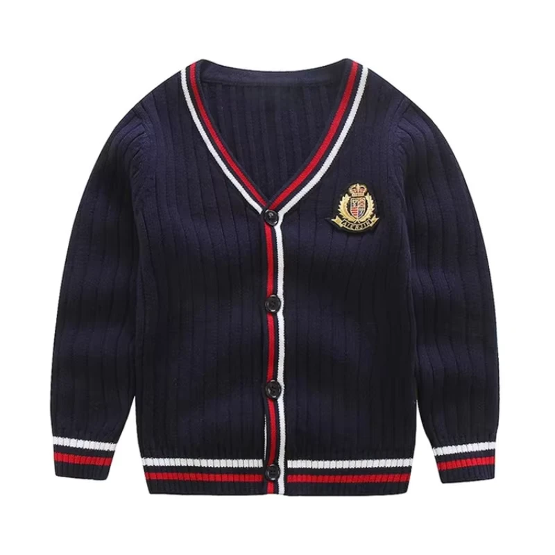 FUYI-New-Model-Customizable-School-Uniform-Knitted-Cardigan-Unisex-Childrens-College-Style-Sweater-Coat-for-Class-Uniform