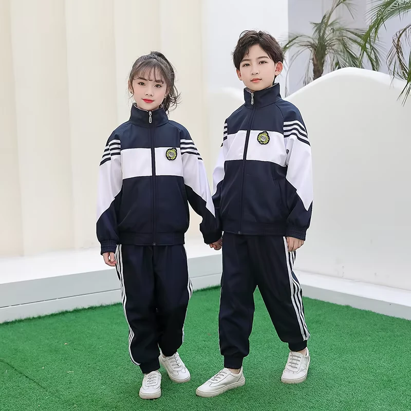 Fabric-Sportswear-Primary-Children-Middle-School-High-Kids-School-Uniform-Students-Jacket-and-Pant-Boys-and-Girls