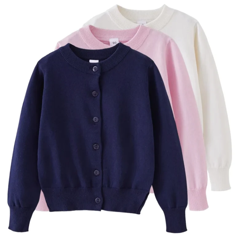 Factory-Cardigan-Sweater-School-Uniforms-Toddler-Long-Sleeve-Button-Knit-Solid-Sweaters-Tops