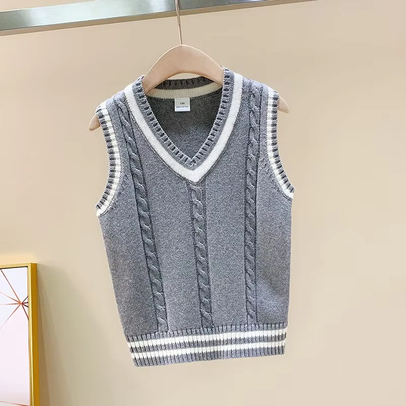 Factory-Childrens-Knitted-Vests-Sweater-Vests-Unisex-Kindergarten-Uniforms-Warm-Student-Class-Uniforms