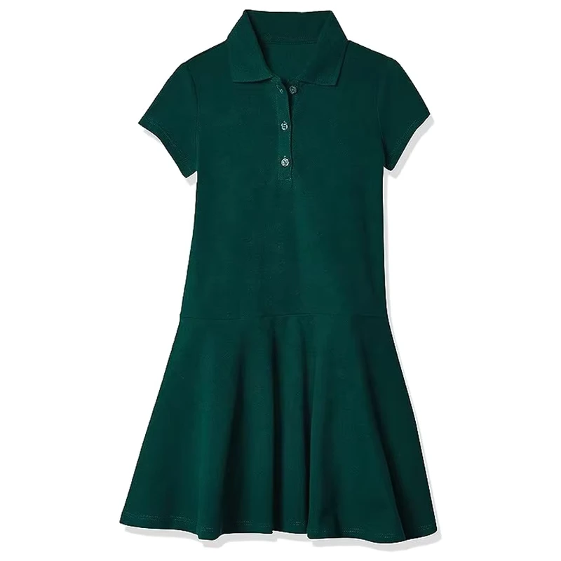 Factory-Childrens-Polo-Dress-Girls-Short-Sleeve-Picque-Polo-Dress