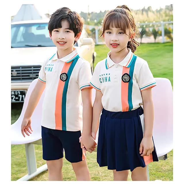 Factory-Color-Combination-Kids-Kindergarten-Teenagers-Polo-Shirts-Pants-Skirts-Girls-Boys-Summer-Primary-School-Uniform-Designs