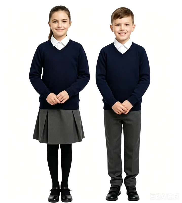 Factory-Custom-Boys-School-Uniform-Long-Sleeve-V-Neck-Pullover-Polyester-Cotton