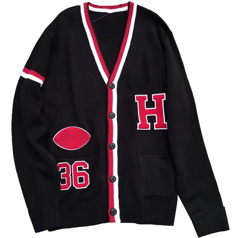 Factory-Custom-Embossed-Patches-Letterman-Baseball-Knit-Coat-100-Cotton-Stripes-Sweater-Unisex-Cardigan-School