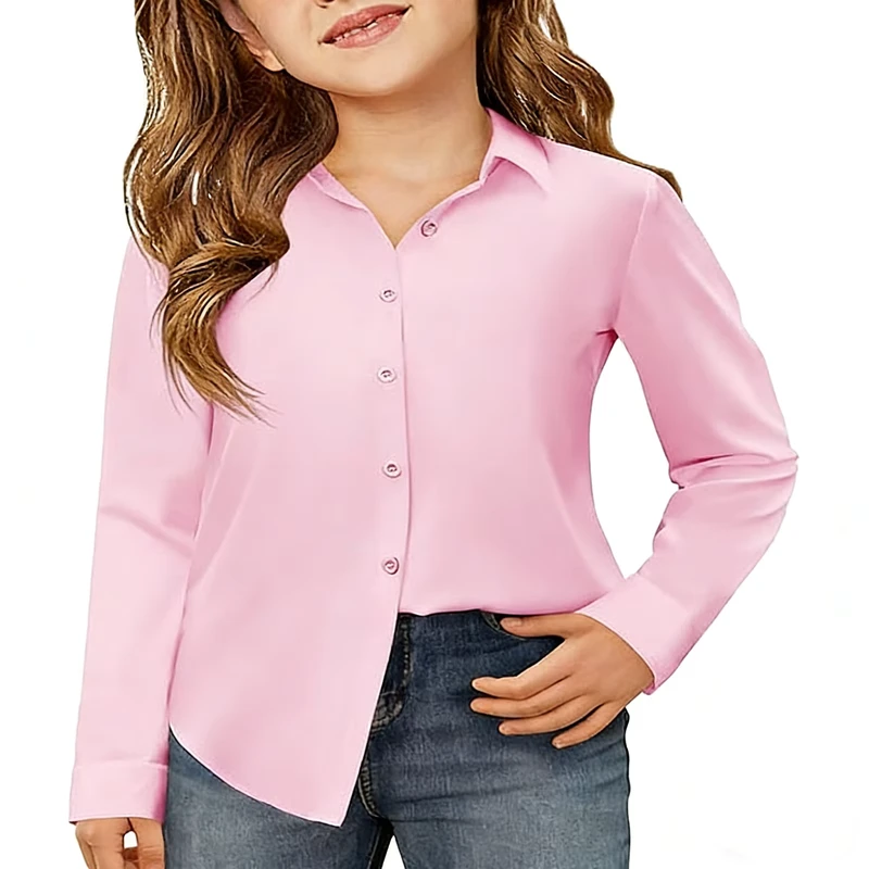 Factory-Custom-Green-School-Uniform-School-Uniform-pink-Shirts-Childrens-School-Uniform