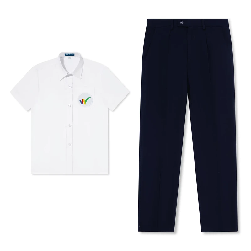 Factory-Custom-Kid-Children-School-Uniform-Set-Student-Boys-and-Girls-School-Trousers-White-Shirt-Uniform-Set