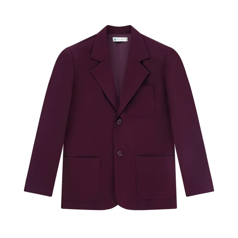 Factory-Custom-Logo-OEM-ODM-Boys-Girls-Fitted-Blazers-With-Trim-School-Uniform-Badged-Blazer-Red-Jacket-for-Student