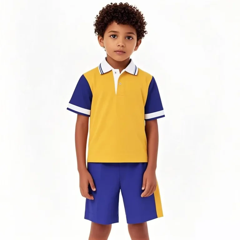 Factory-Custom-Logo-Primary-Secondary-Students-Wear-Uniform-Summer-Uniform-Clothes-Kids-School-Sports-Uniforms-Set