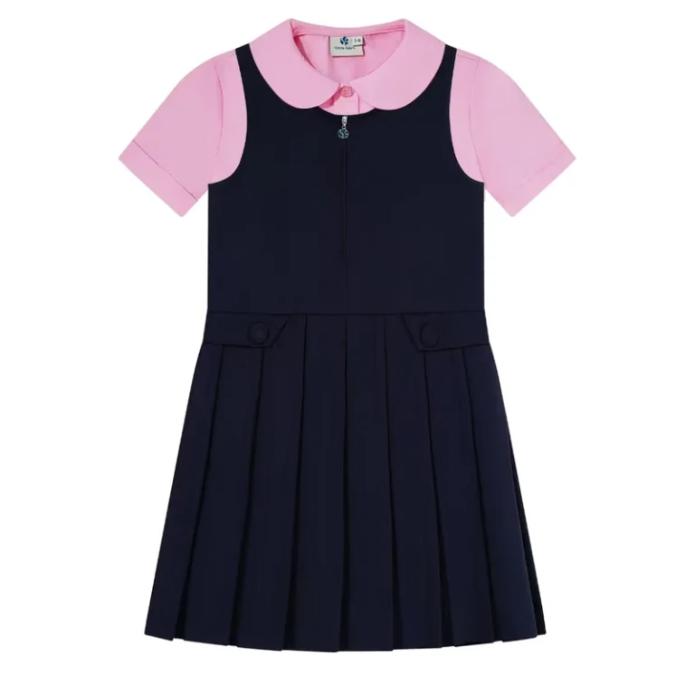 Factory-Custom-OEM-ODM-Pink-School-Uniform-Pinafores-Shirt-Suit-Dresses-School-Jumper-Uniform-Set-for-Classroom-Girls