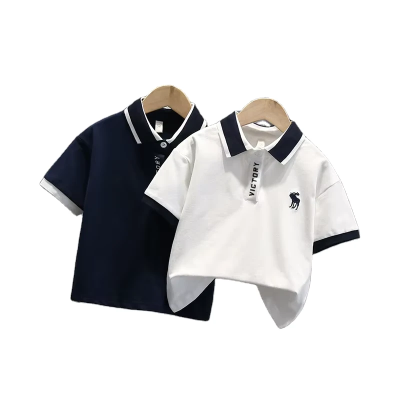 Factory-Customization-Printing-Logo-Children-Clothing-Short-Sleeve-T-shirt-Summer-School-Uniforms-Polo-Shirts