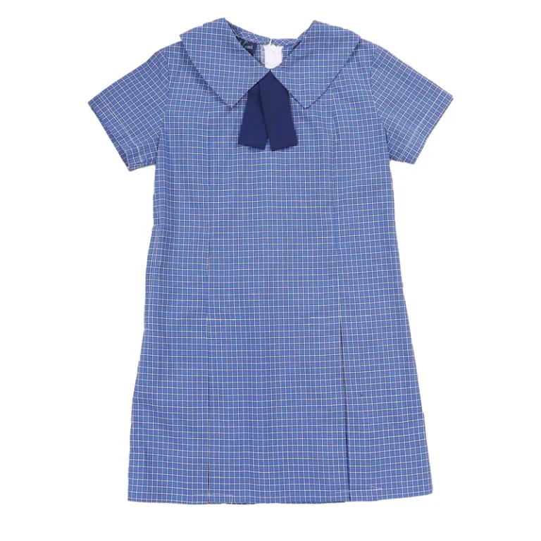 Factory-Customized-Design-Blue-Plaid-Shirt-Dress-School-Uniform-for-Girls-Primary-School-Student-Uniform-Kids