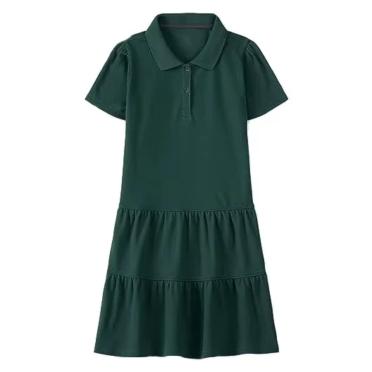 Factory-Customized-Girls-Short-Sleeved-School-Uniform-Dress-Summer-Breathable-Unique-Design-Girls-Uniform
