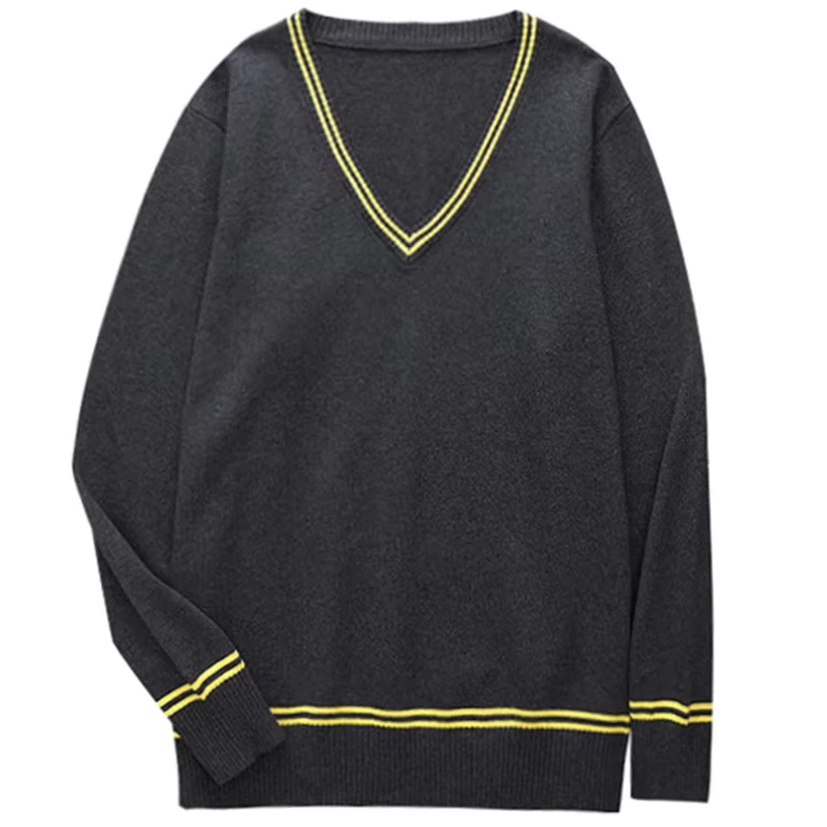 Factory-Direct-Long-Sleeve-School-Uniforms-Men-And-Women-Knitted-Pullover-Cotton-V-Neck-Sweater-With-High-Quality