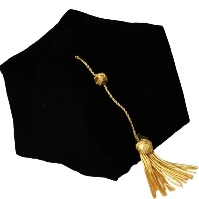 Factory-Direct-Matte-Black-University-Graduation-Hat-and-Cap