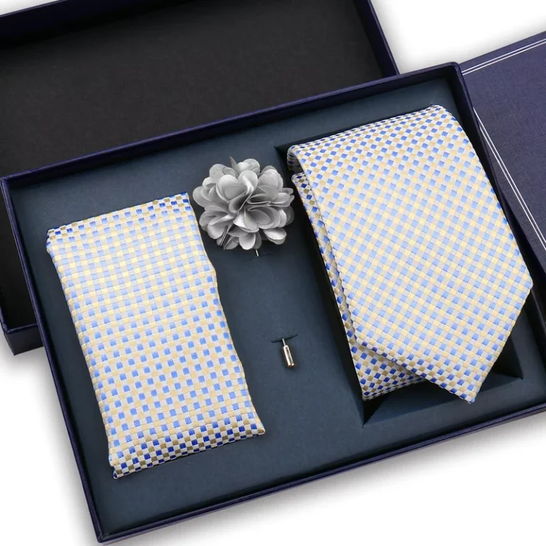 Factory-Direct-Mens-Necktie-Gift-Set-With-Pocket-Square-Brooch-Luxury-Polyester-Tie-Box-Set-for-Wedding-Parties