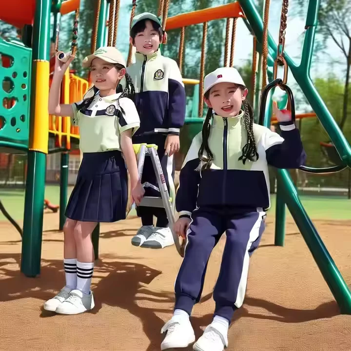 Factory-Direct-Summer-Primary-School-Uniform-Custom-Logo-Kindergarten-Students-Skirt-and-Pants-Kids-Uniform